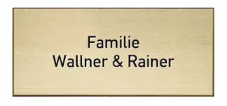 Repräsentatives Messingschild Redondo II, 160x60 mm, gebürstete Oberfläche mit Facettenschliff