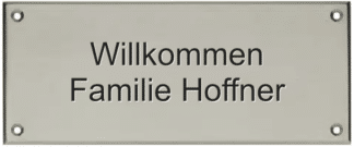 Türschild Messing, vernickelt. Schraublöchern, 170 x 70 New York