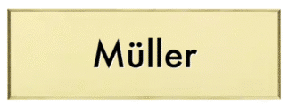 Rechteckiges Messingschild selbstklebend ohne Schraublöcher Modell Prestige 120x40 mm